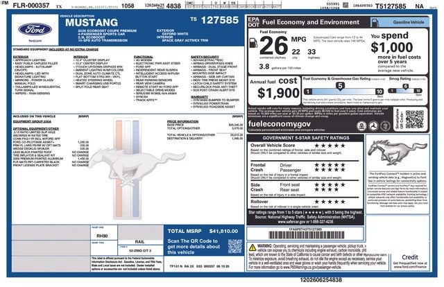 2026 Ford Mustang EcoBoost® Premium Fastback