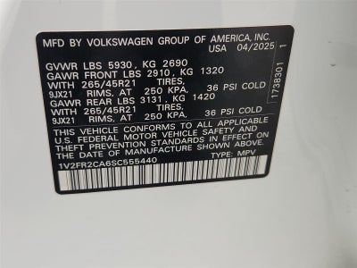 2025 Volkswagen Atlas 2.0T SEL Premium R-Line