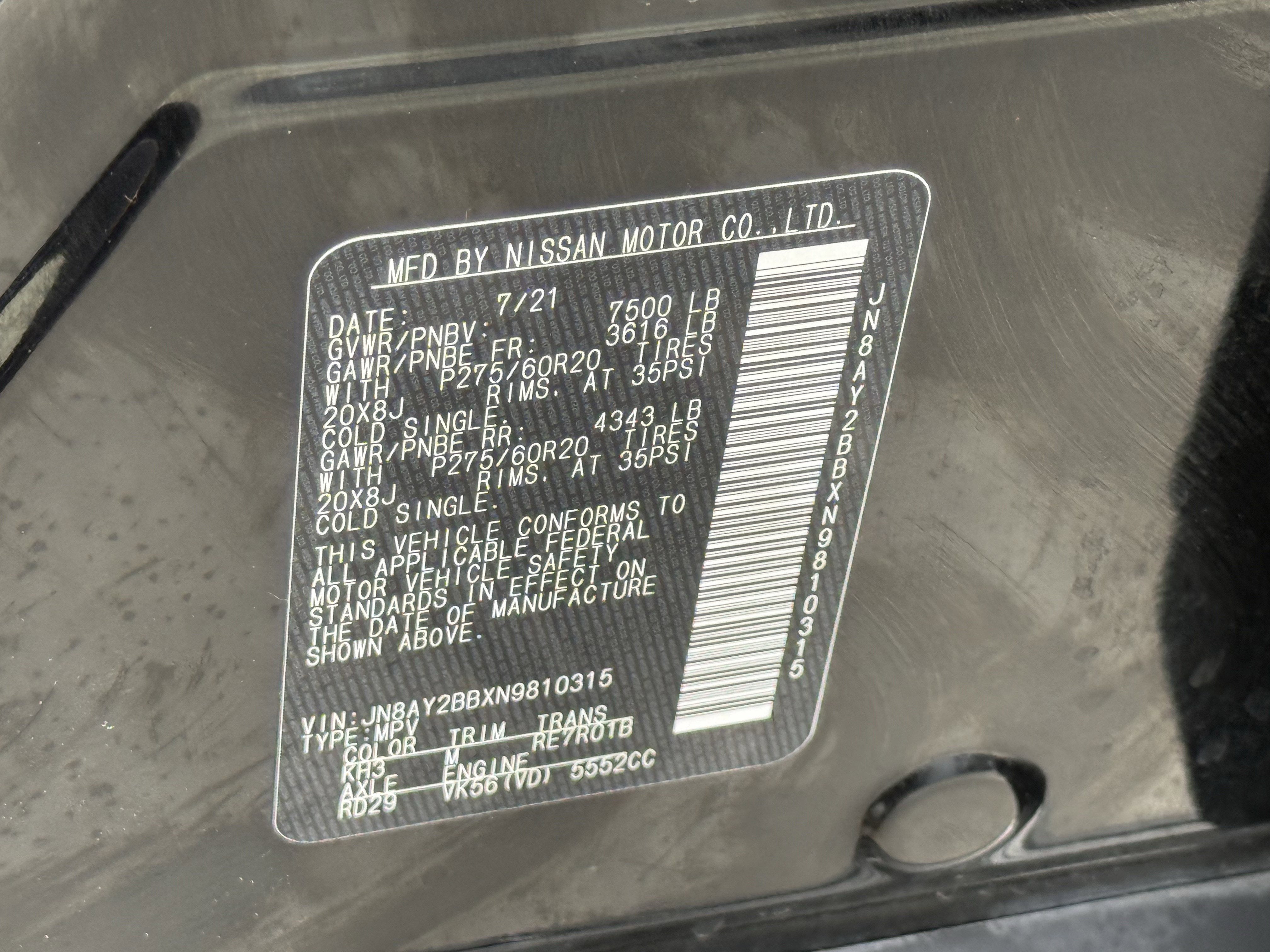 2022 Nissan Armada SL 4WD