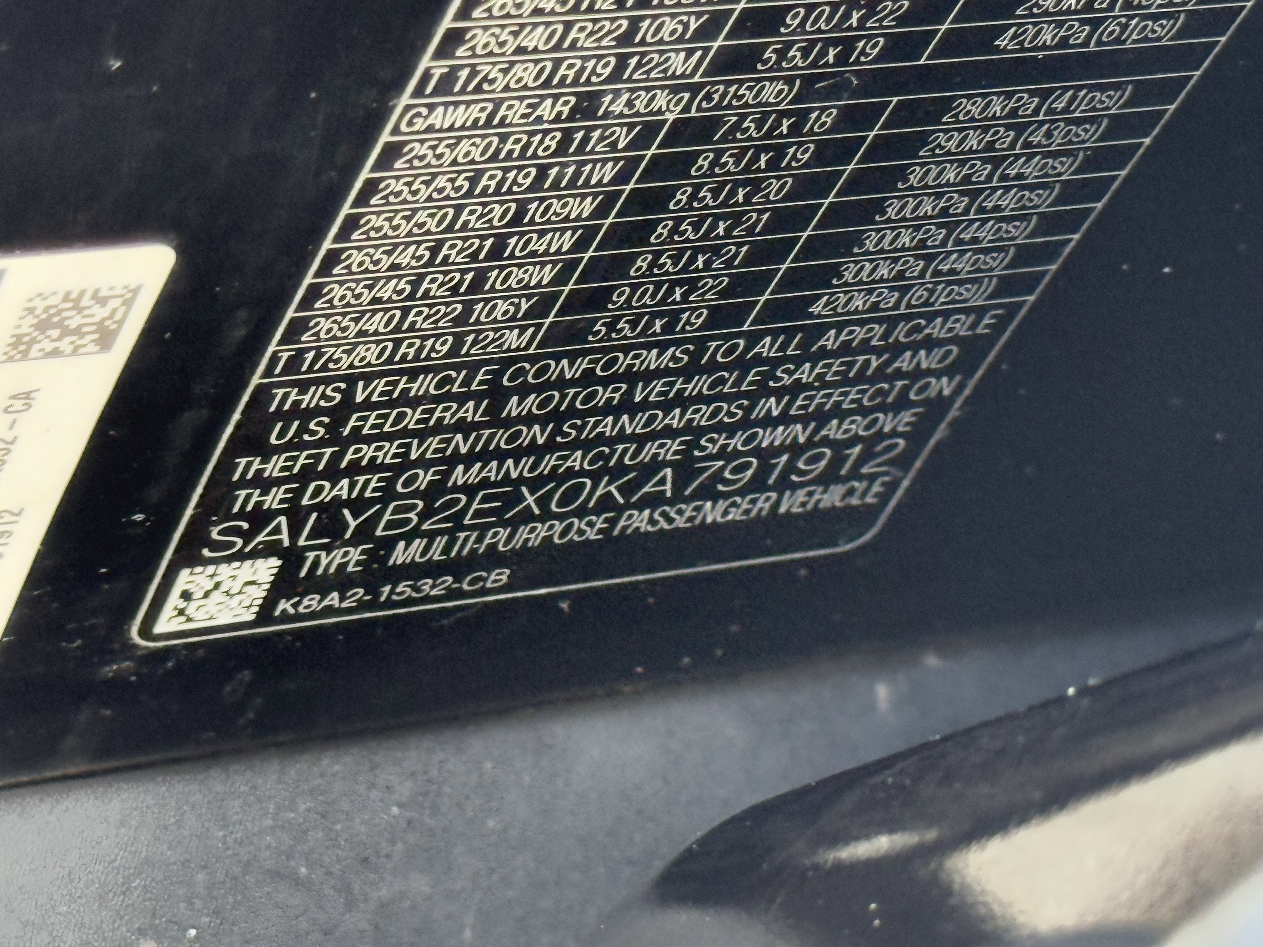 2019 Land Rover Range Rover Velar P250 S