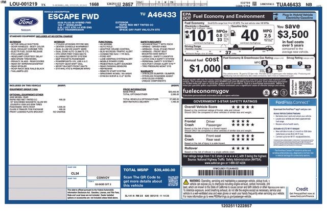 2026 Ford Escape Plug-In Hybrid Base