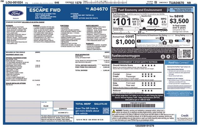 2026 Ford Escape Plug-In Hybrid Base