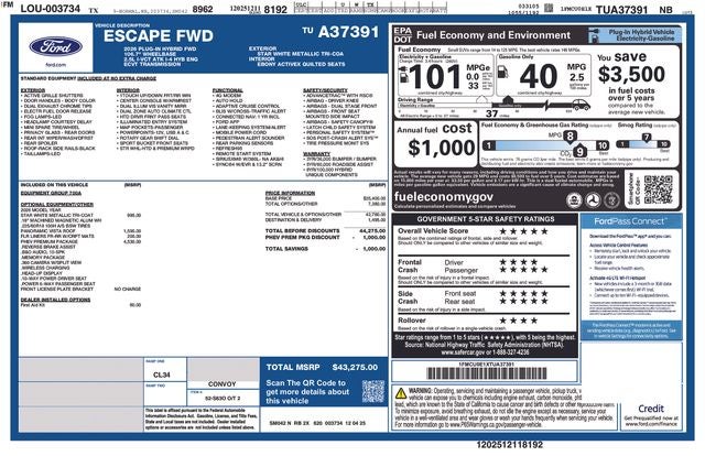 2026 Ford Escape Plug-In Hybrid Base