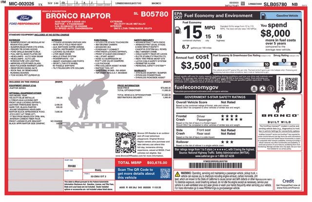 2025 Ford Bronco Raptor