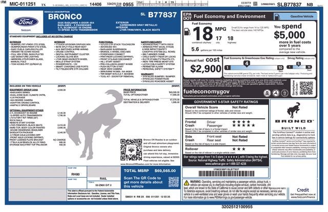 2025 Ford Bronco Badlands Courtesy Vehicle