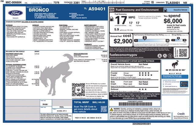 2026 Ford Bronco Badlands In Service- FCTP
