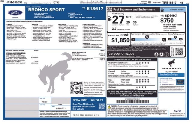 2026 Ford Bronco Sport Big Bend In Service-FCTP
