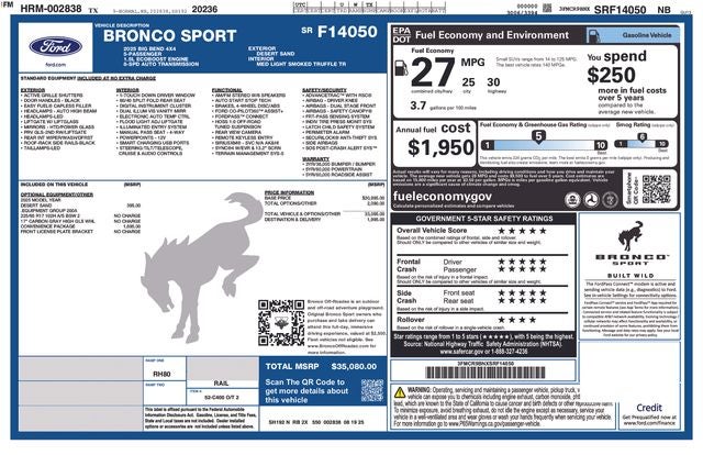 2025 Ford Bronco Sport Big Bend FCTP