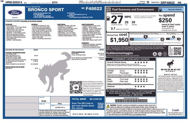 2025 Ford Bronco Sport Outer Banks Courtesy Vehicle