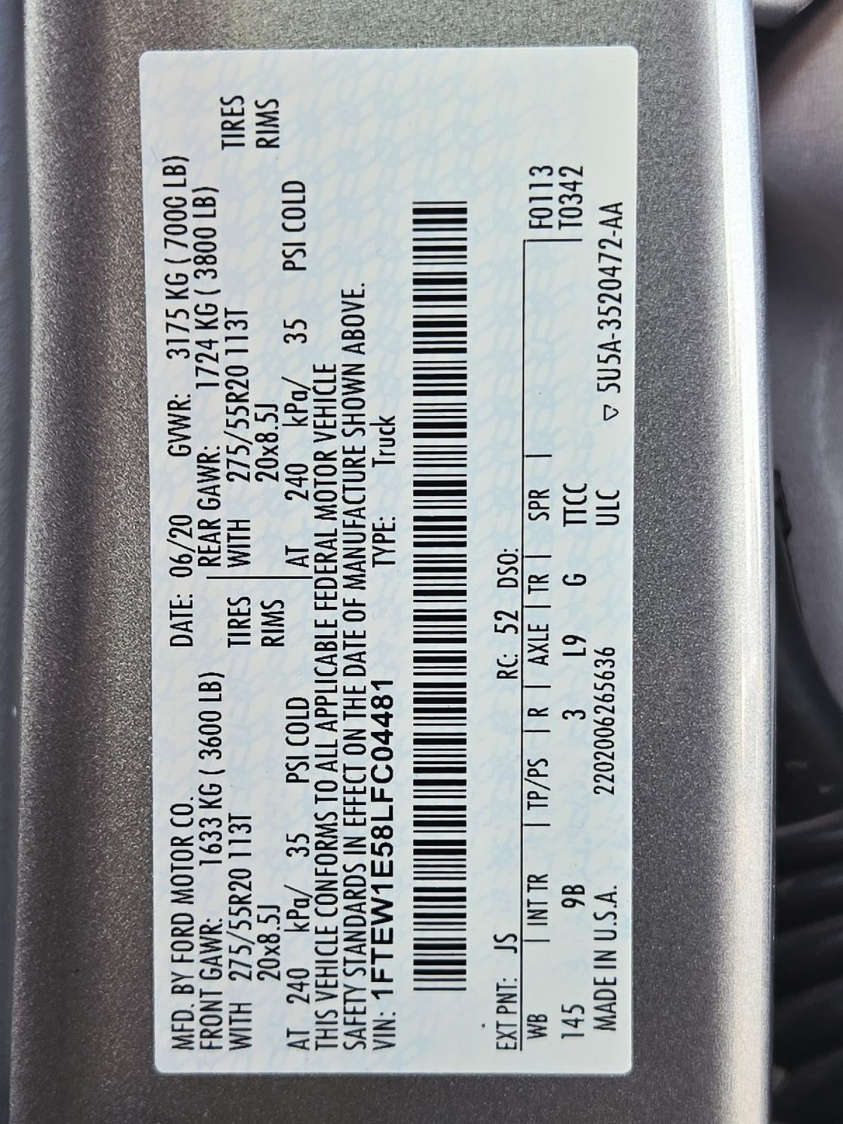 2020 Ford F-150 Platinum