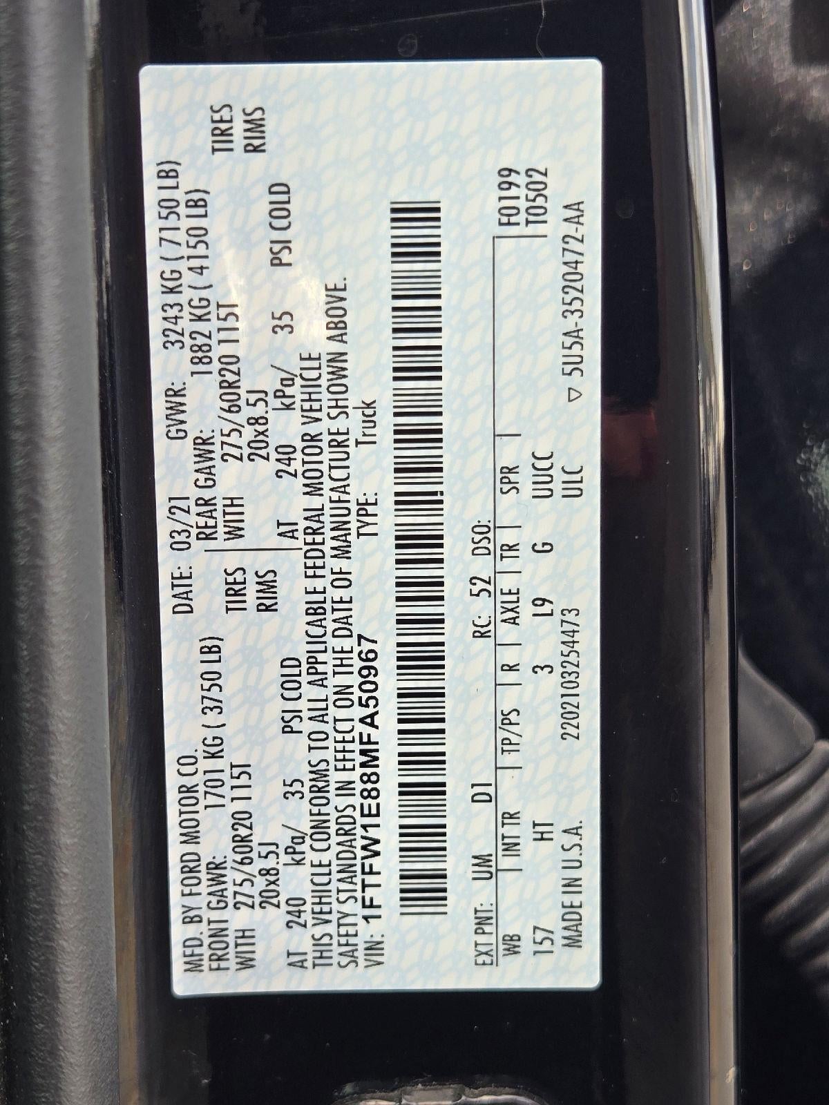 2021 Ford F-150 LARIAT