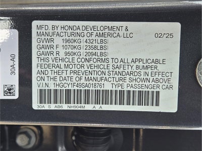 2025 Honda Accord Sedan SE
