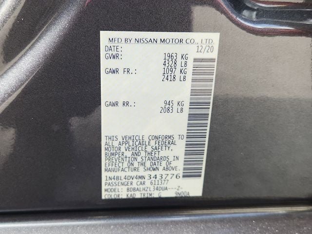 2021 Nissan Altima 2.5 SV