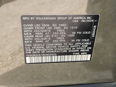 2024 Volkswagen Atlas 2.0T Peak Edition SE w/Technology