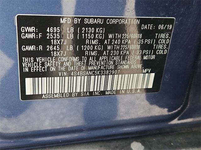 2019 Subaru Outback 2.5i Limited