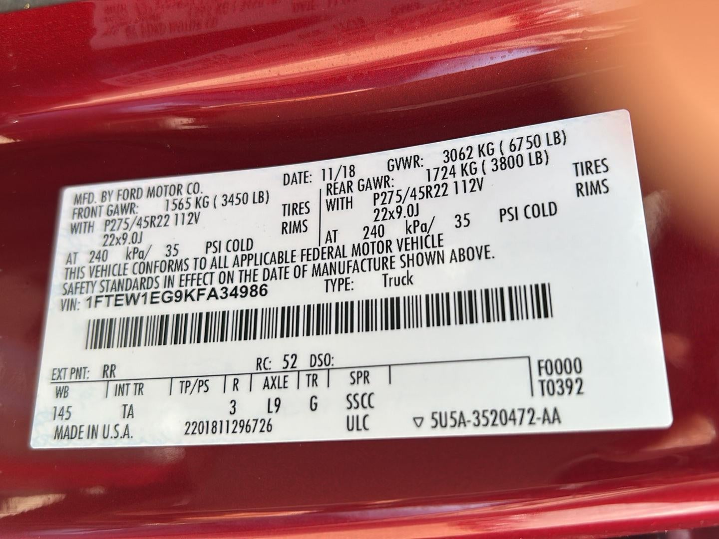 2019 Ford F-150 Limited