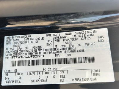 2018 Ford F150 Pu RPTR
