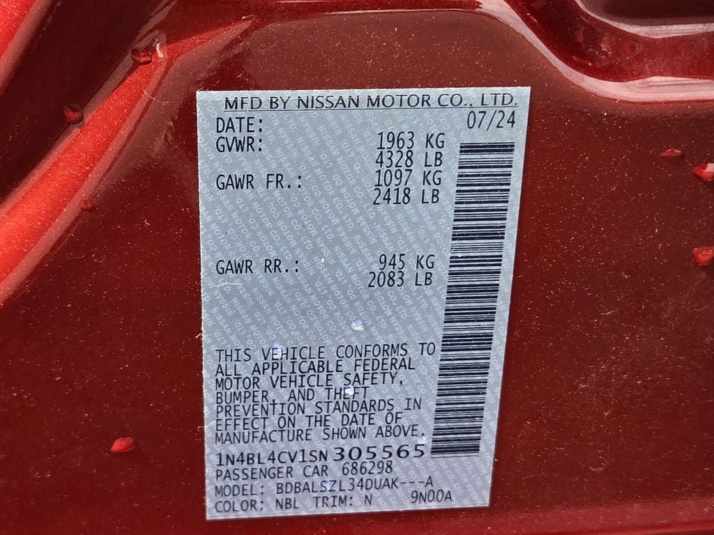 2025 Nissan Altima 2.5 SR