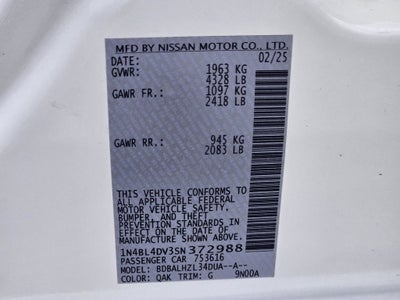 2025 Nissan Altima 2.5 SV