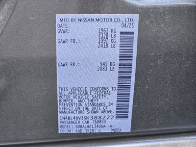 2025 Nissan Altima 2.5 SV