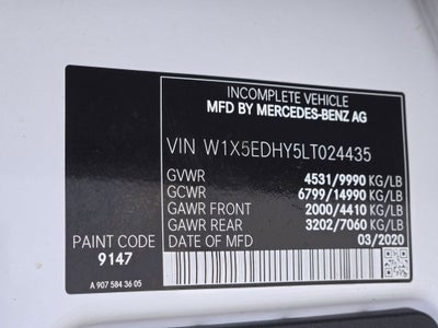 2020 Mercedes-Benz Sprinter 3500 Cargo 170 WB Extended